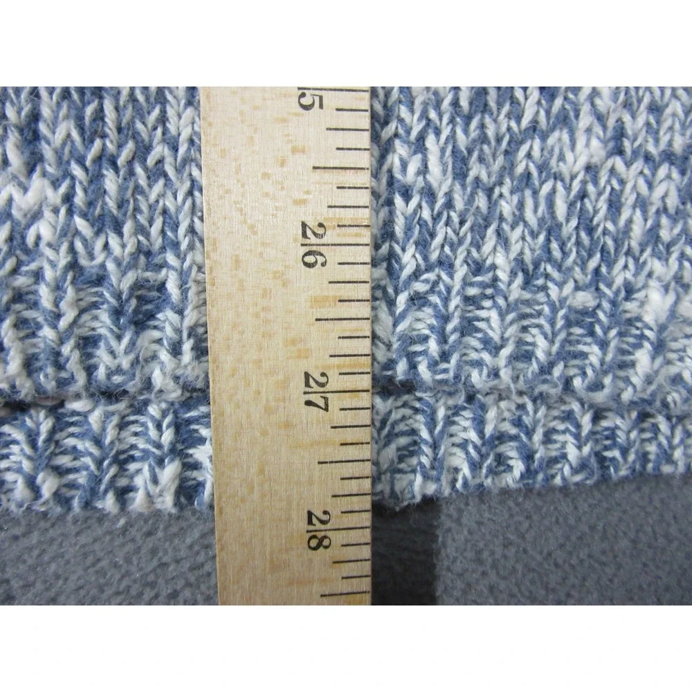 Old Navy Vtg Sweater Mens Large Blue Marled Ramie Cotton Knit Crewneck